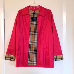 Burberry pink rain coat jacket